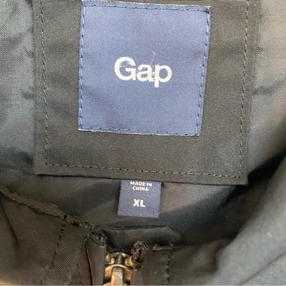 Gap Jacket X-Large Lightweight Black Full Zip Nylon Coat Y2K Workwear Style - Picture 4 of 4